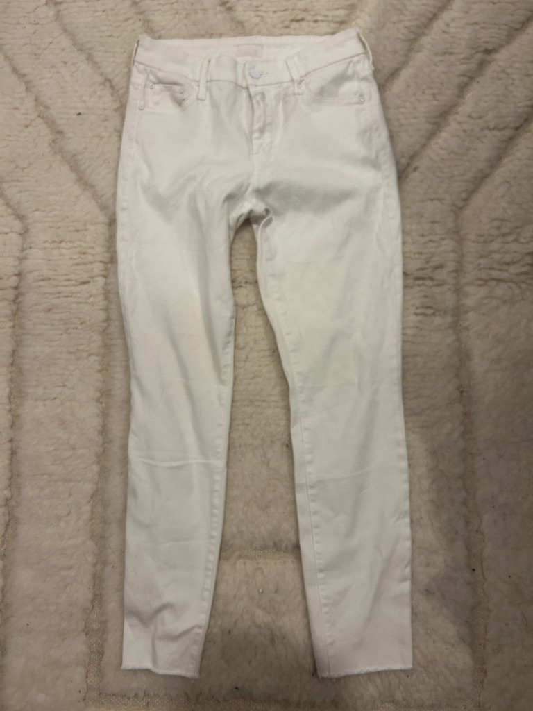 Mother Looker Ankle Fray Jeans In Glass Slipper